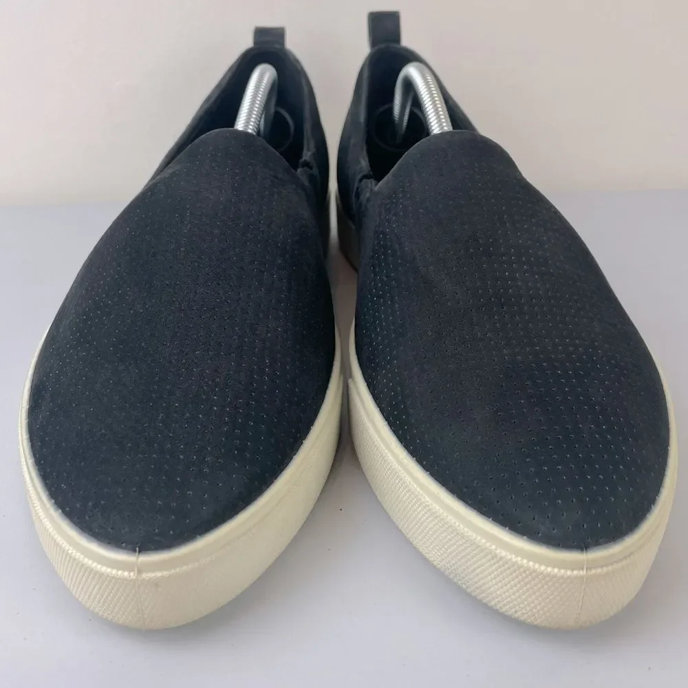 Ecco Gillian Slip On Sneaker Shoes Women’s Size 10 41 Black Suede Perforated - Picture 2 of 9